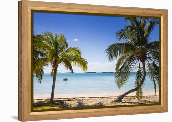 Beach in North of island, Hope Town, Elbow Cay, Abaco Islands, Bahamas, West Indies, Central Americ-Jane Sweeney-Framed Premier Image Canvas