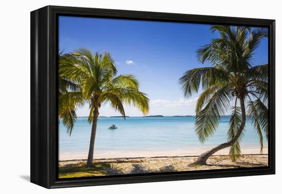 Beach in North of island, Hope Town, Elbow Cay, Abaco Islands, Bahamas, West Indies, Central Americ-Jane Sweeney-Framed Premier Image Canvas