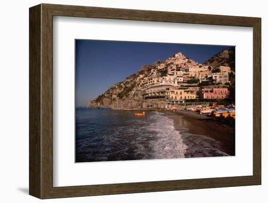 Beach in Positano, Italy-Vittoriano Rastelli-Framed Photographic Print