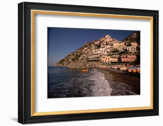 Beach in Positano, Italy-Vittoriano Rastelli-Framed Photographic Print