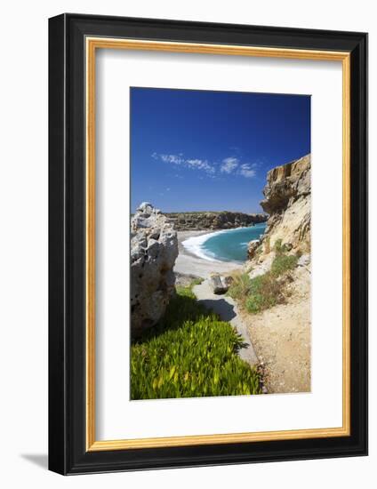 Beach in Rethymno, Crete, Greek Islands, Greece, Europe-Sakis Papadopoulos-Framed Photographic Print