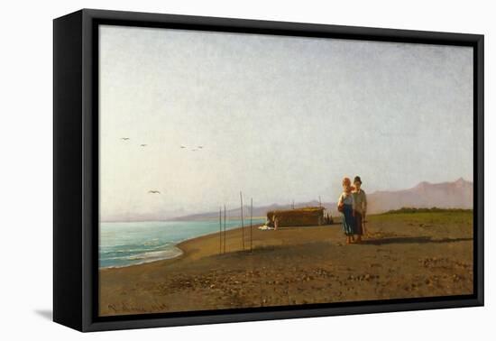 Beach in Viareggio, 1865-Vincenzo Coronelli-Framed Premier Image Canvas