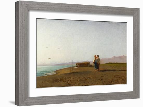 Beach in Viareggio, 1865-Vincenzo Coronelli-Framed Giclee Print