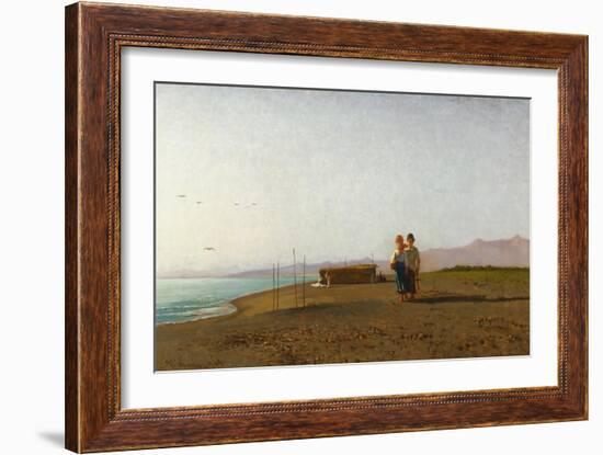 Beach in Viareggio, 1865-Vincenzo Coronelli-Framed Giclee Print