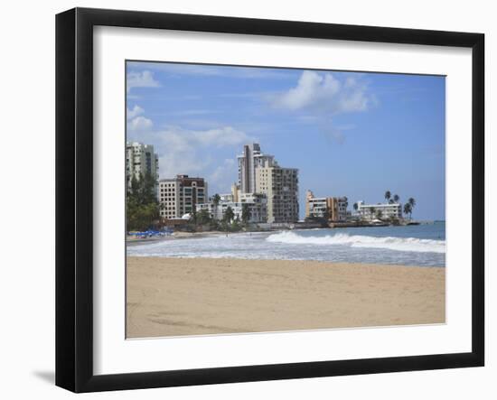 Beach, Isla Verde, San Juan, Puerto Rico, West Indies, Caribbean, USA, Central America-Wendy Connett-Framed Photographic Print