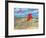 Beach Kites Red-Paul Brent-Framed Art Print