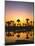 Beach, Lagoon, Silhouette, Palms, Sunset-Thonig-Mounted Photographic Print