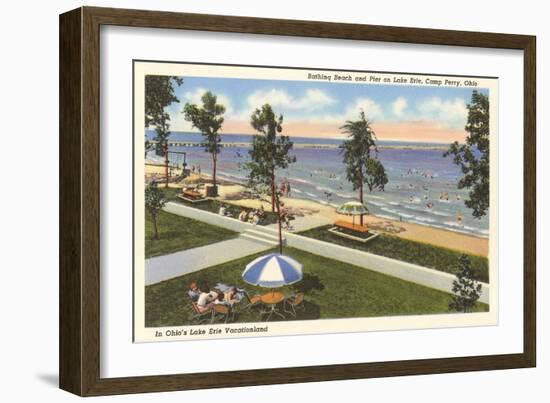 Beach, Lake Erie, Perry, Ohio-null-Framed Art Print