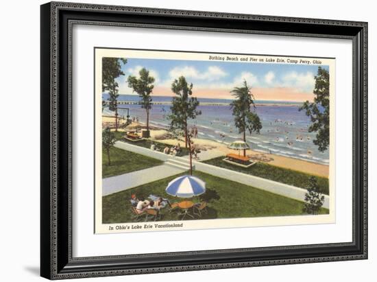 Beach, Lake Erie, Perry, Ohio-null-Framed Art Print