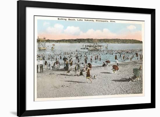 Beach, Lake Nokomis, Minneapolis, Minnesota-null-Framed Art Print