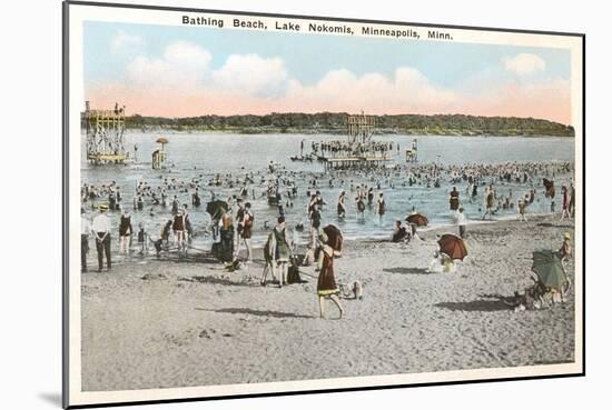 Beach, Lake Nokomis, Minneapolis, Minnesota-null-Mounted Art Print