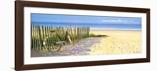 Beach Landscape with Fence and Bicycle-Henri Deuil-Framed Art Print