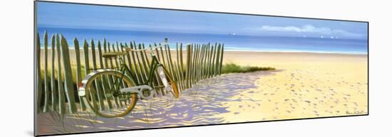 Beach Landscape with Fence and Bicycle-Henri Deuil-Mounted Art Print