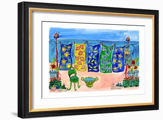 Beach Laundry-Deborah Cavenaugh-Framed Art Print