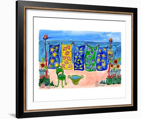 Beach Laundry-Deborah Cavenaugh-Framed Art Print