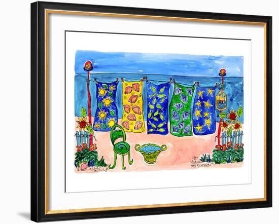 Beach Laundry-Deborah Cavenaugh-Framed Art Print