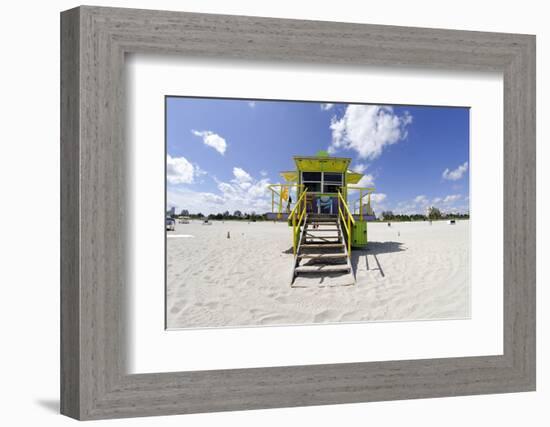 Beach Lifeguard Tower '12 St', in Art Deco Style, Miami South Beach-Axel Schmies-Framed Photographic Print