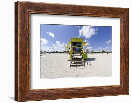 Beach Lifeguard Tower '12 St', in Art Deco Style, Miami South Beach-Axel Schmies-Framed Photographic Print