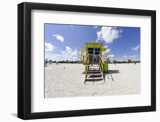 Beach Lifeguard Tower '12 St', in Art Deco Style, Miami South Beach-Axel Schmies-Framed Photographic Print