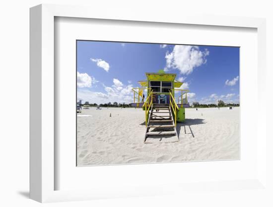 Beach Lifeguard Tower '12 St', in Art Deco Style, Miami South Beach-Axel Schmies-Framed Photographic Print