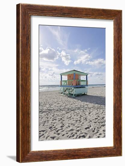 Beach Lifeguard Tower '14 St', Typical Art Deco Design, Miami South Beach-Axel Schmies-Framed Photographic Print