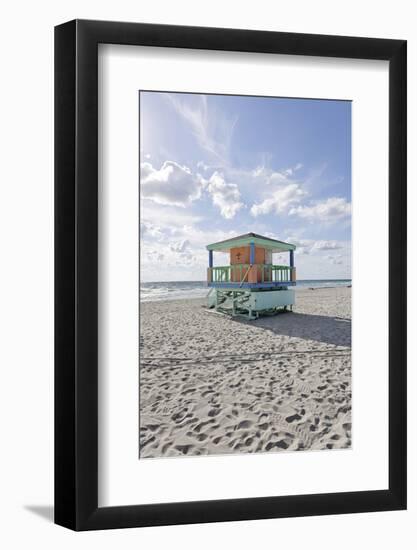 Beach Lifeguard Tower '14 St', Typical Art Deco Design, Miami South Beach-Axel Schmies-Framed Photographic Print