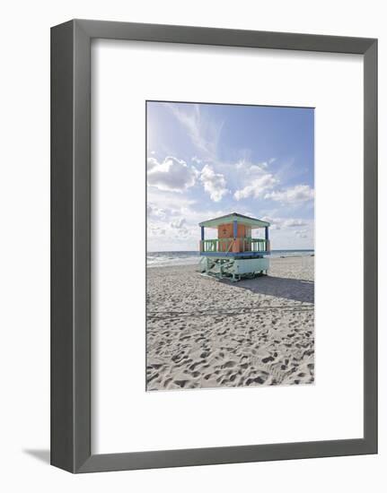 Beach Lifeguard Tower '14 St', Typical Art Deco Design, Miami South Beach-Axel Schmies-Framed Photographic Print