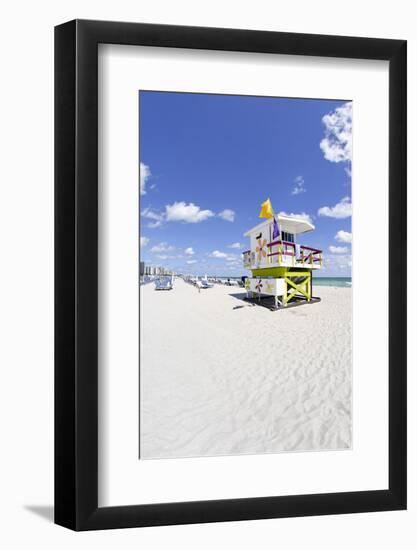 Beach Lifeguard Tower '16 St', Atlantic Ocean, Miami South Beach, Florida, Usa-Axel Schmies-Framed Photographic Print