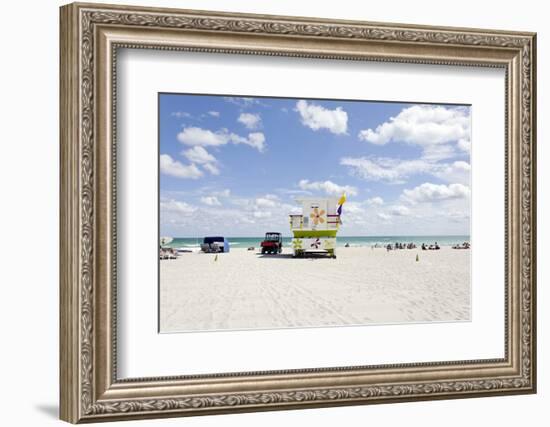 Beach Lifeguard Tower '16 St', Atlantic Ocean, Miami South Beach, Florida, Usa-Axel Schmies-Framed Photographic Print