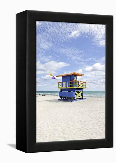 Beach Lifeguard Tower '35 St', Atlantic Ocean, Miami South Beach, Florida, Usa-Axel Schmies-Framed Premier Image Canvas