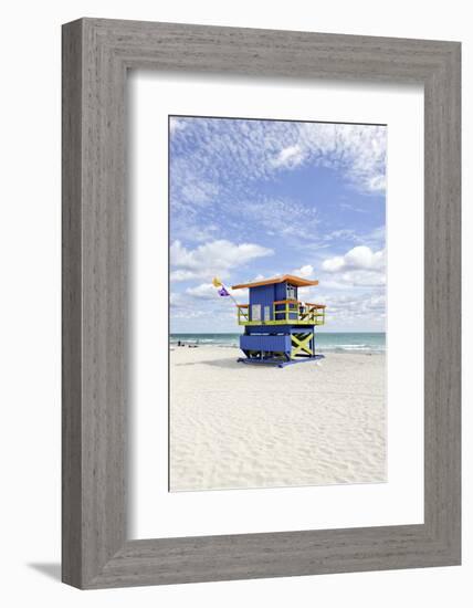 Beach Lifeguard Tower '35 St', Atlantic Ocean, Miami South Beach, Florida, Usa-Axel Schmies-Framed Photographic Print