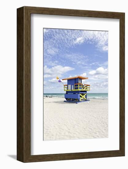 Beach Lifeguard Tower '35 St', Atlantic Ocean, Miami South Beach, Florida, Usa-Axel Schmies-Framed Photographic Print