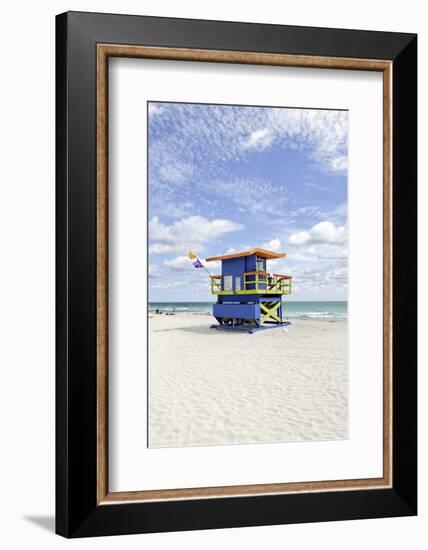 Beach Lifeguard Tower '35 St', Atlantic Ocean, Miami South Beach, Florida, Usa-Axel Schmies-Framed Photographic Print