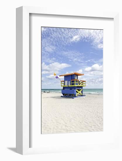 Beach Lifeguard Tower '35 St', Atlantic Ocean, Miami South Beach, Florida, Usa-Axel Schmies-Framed Photographic Print