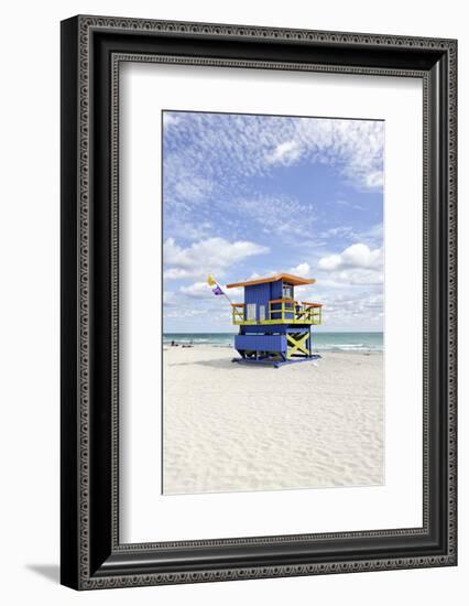 Beach Lifeguard Tower '35 St', Atlantic Ocean, Miami South Beach, Florida, Usa-Axel Schmies-Framed Photographic Print