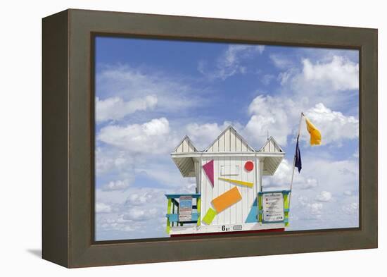 Beach Lifeguard Tower '6 St', Typical Art Deco Design, Miami South Beach-Axel Schmies-Framed Premier Image Canvas