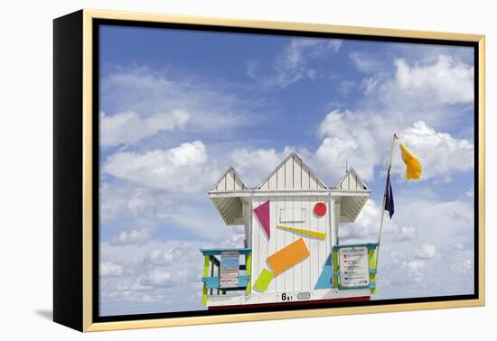 Beach Lifeguard Tower '6 St', Typical Art Deco Design, Miami South Beach-Axel Schmies-Framed Premier Image Canvas