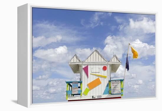 Beach Lifeguard Tower '6 St', Typical Art Deco Design, Miami South Beach-Axel Schmies-Framed Premier Image Canvas