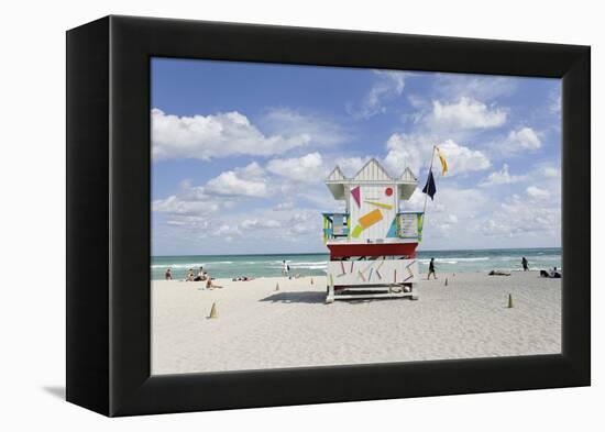 Beach Lifeguard Tower '6 St', Typical Art Deco Design, Miami South Beach-Axel Schmies-Framed Premier Image Canvas