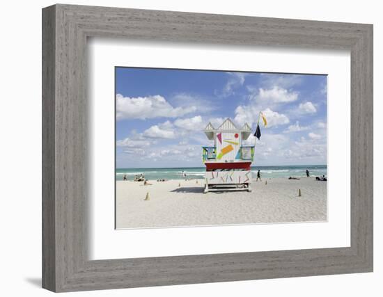 Beach Lifeguard Tower '6 St', Typical Art Deco Design, Miami South Beach-Axel Schmies-Framed Photographic Print