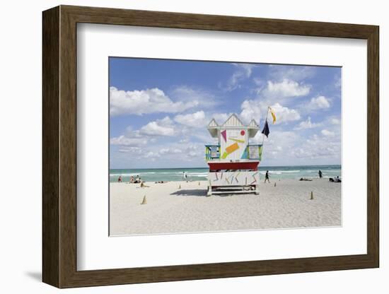 Beach Lifeguard Tower '6 St', Typical Art Deco Design, Miami South Beach-Axel Schmies-Framed Photographic Print