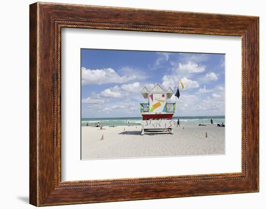 Beach Lifeguard Tower '6 St', Typical Art Deco Design, Miami South Beach-Axel Schmies-Framed Photographic Print