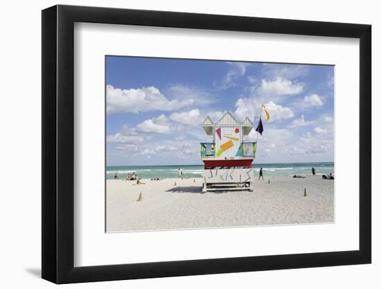 Beach Lifeguard Tower '6 St', Typical Art Deco Design, Miami South Beach-Axel Schmies-Framed Photographic Print