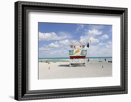 Beach Lifeguard Tower '6 St', Typical Art Deco Design, Miami South Beach-Axel Schmies-Framed Photographic Print