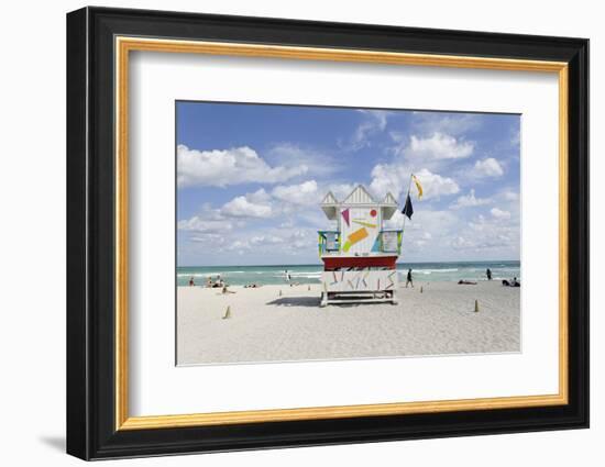 Beach Lifeguard Tower '6 St', Typical Art Deco Design, Miami South Beach-Axel Schmies-Framed Photographic Print