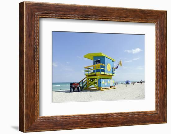 Beach Lifeguard Tower '74 St', Atlantic Ocean, Miami South Beach, Florida, Usa-Axel Schmies-Framed Photographic Print