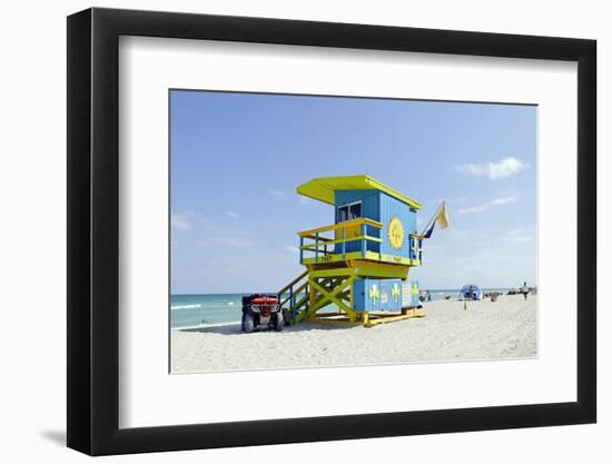 Beach Lifeguard Tower '74 St', Atlantic Ocean, Miami South Beach, Florida, Usa-Axel Schmies-Framed Photographic Print