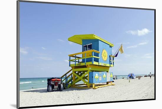 Beach Lifeguard Tower '74 St', Atlantic Ocean, Miami South Beach, Florida, Usa-Axel Schmies-Mounted Photographic Print