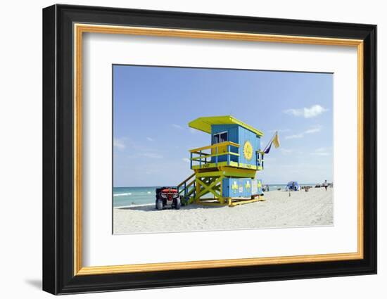 Beach Lifeguard Tower '74 St', Atlantic Ocean, Miami South Beach, Florida, Usa-Axel Schmies-Framed Photographic Print