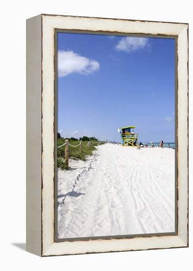 Beach Lifeguard Tower '74 St', Atlantic Ocean, Miami South Beach, Florida, Usa-Axel Schmies-Framed Premier Image Canvas